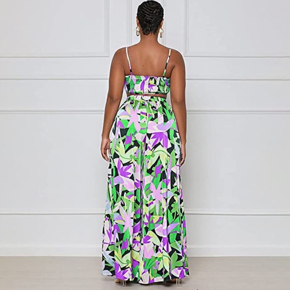 Beachwear Floral Printed Long Pants Set - Picture 3 of 5